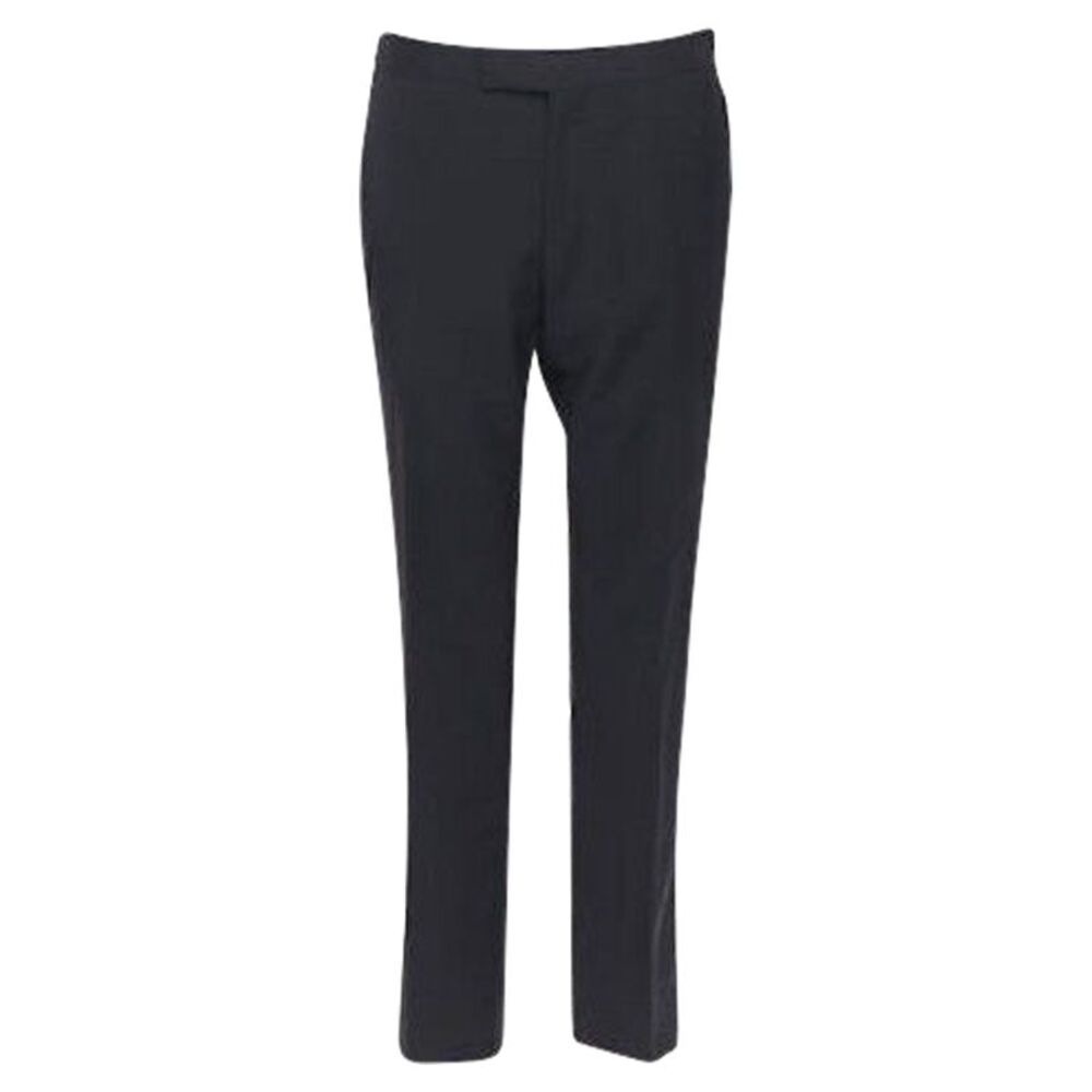 Dries Van Noten wool cotton blend striped cropped trousers